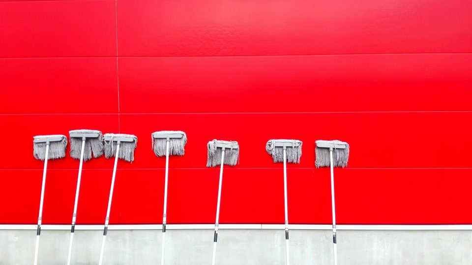 mops places along the wall